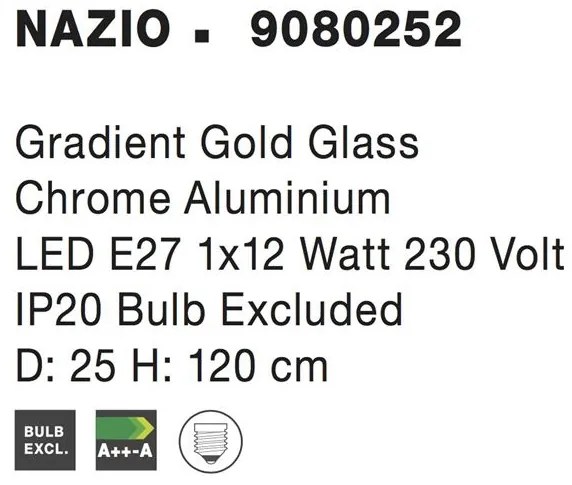 Pendul design modern NAZIO, 25cm, auriu NVL-9080252