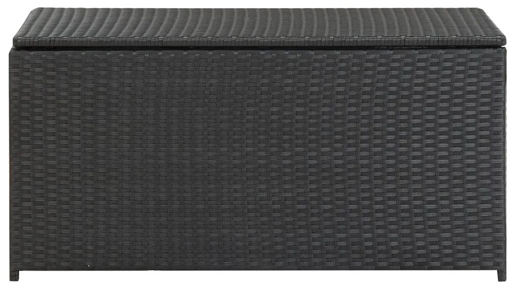 Lada de depozitare de gradina, negru, 100x50x50 cm, poliratan Negru, 100 x 50 x 50 cm