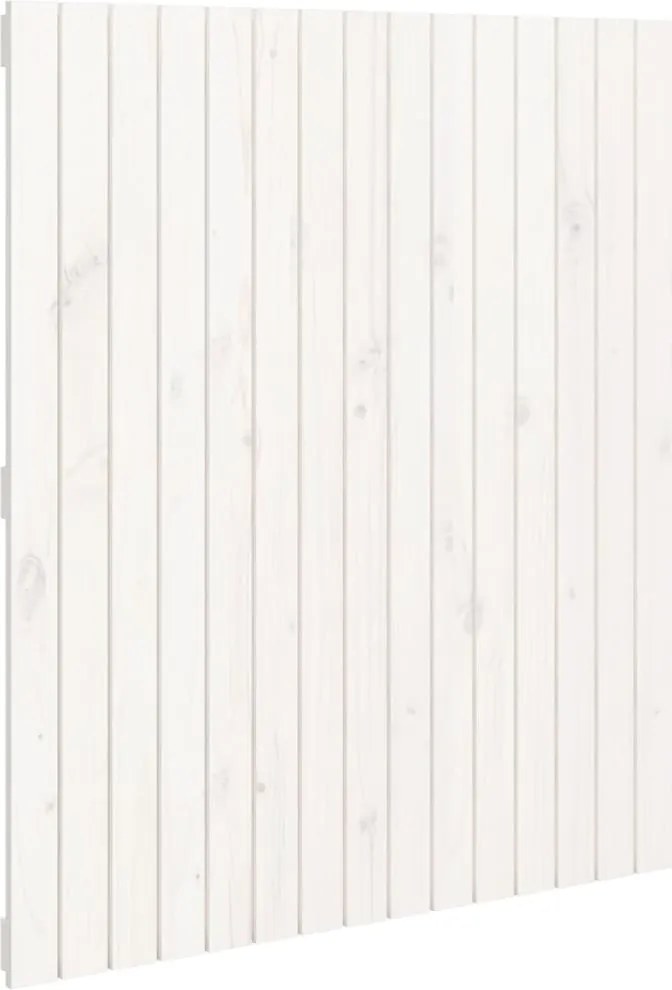 vidaXL Tăblie de pat pentru perete, alb, 95,5x3x110 cm, lemn masiv pin