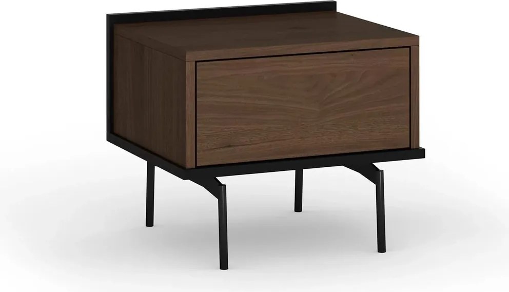 Noptieră Zenar cu sertar 50 cm - nuc elegant / negru