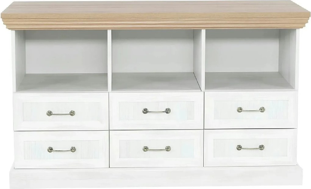 Comoda ROYAL RS, PAL, pin nordic/stejar salbatic, 127x46x75 cm