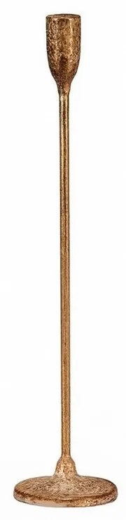 Sfeșnic metalic pe soclu, înălțime 39 cm, auriu, 39 cm