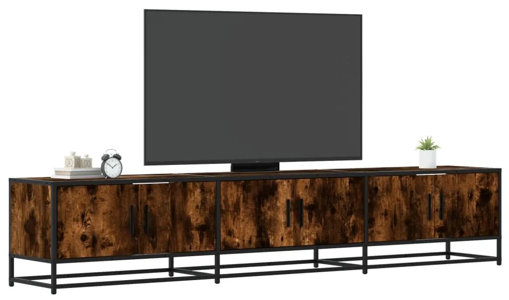 vidaXL Dulap TV, stejar fumuriu, 210x35x41 cm, lemn prelucrat