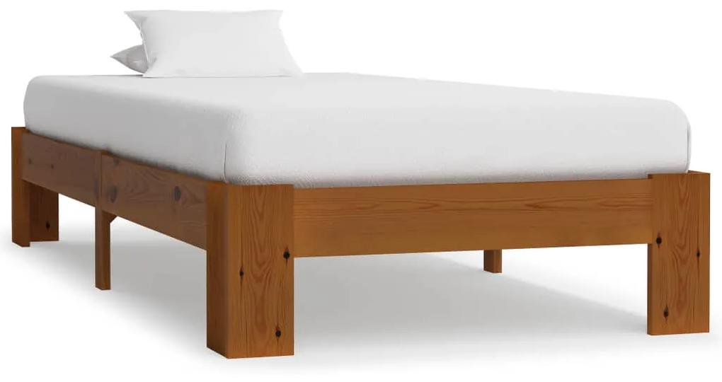 283286 vidaXL Cadru de pat, maro deschis, 90 x 200 cm, lemn masiv de pin