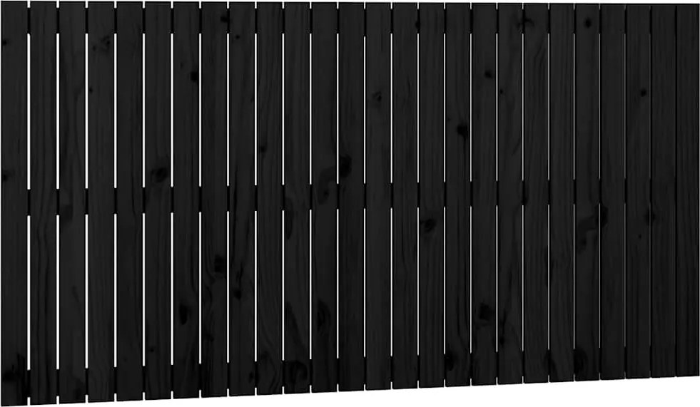 vidaXL Tăblie de pat pentru perete, negru, 166x3x90 cm, lemn masiv pin