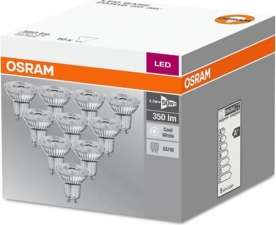 SET 10x Bec LED GU10/4,3W/230V 4000K - Osram
