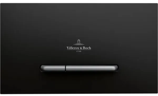 Clapeta actionare rezervor WC incastrat, Villeroy&Boch ViConnect, negru mat - crom, 922169AN