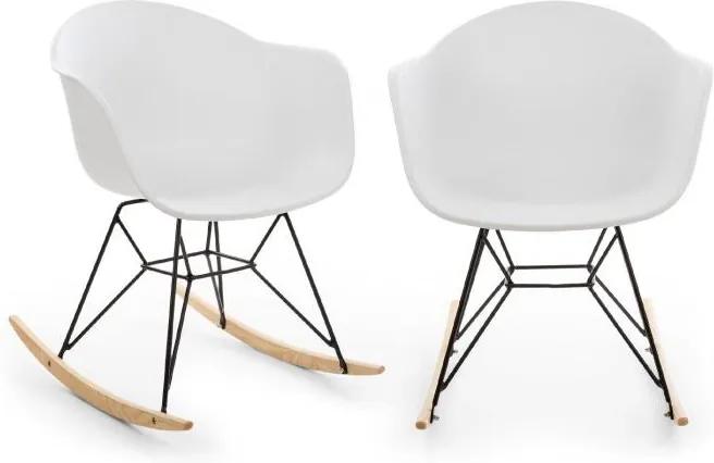 Blumfeldt Skandi, scaun balansoar, set de 2 bucăți, polipropilenă, alb