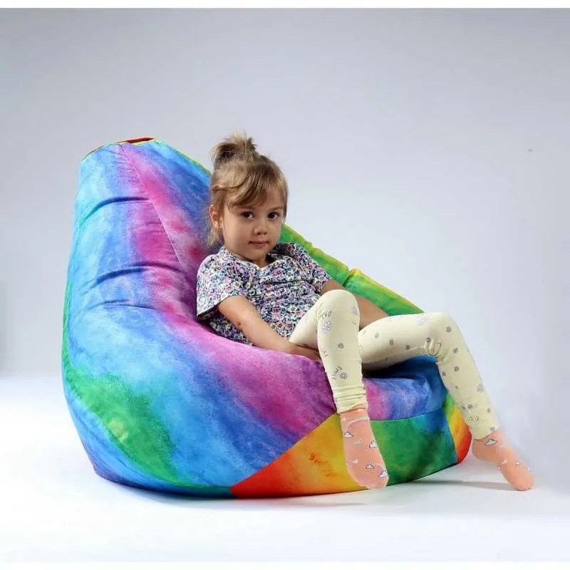 Fotoliu Nirvana Hobbit Pufrelax, Material Impermeabil - Rainbow Watercolour