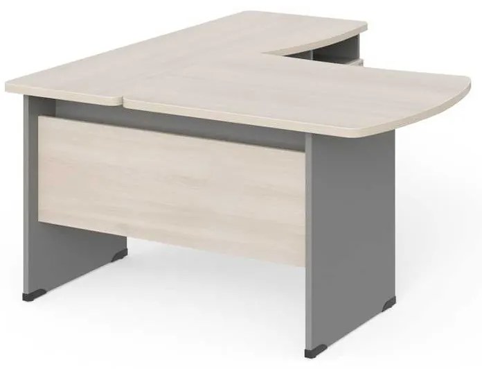 Statie de lucru de colt Manager 140 x 160 cm, dreapta, salcâm deschis / gri