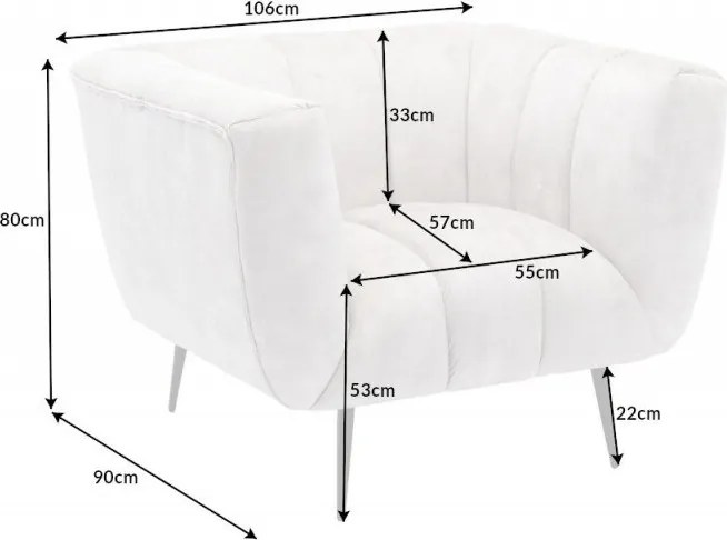 Fotoliu design elegant Noblesse, sampanie