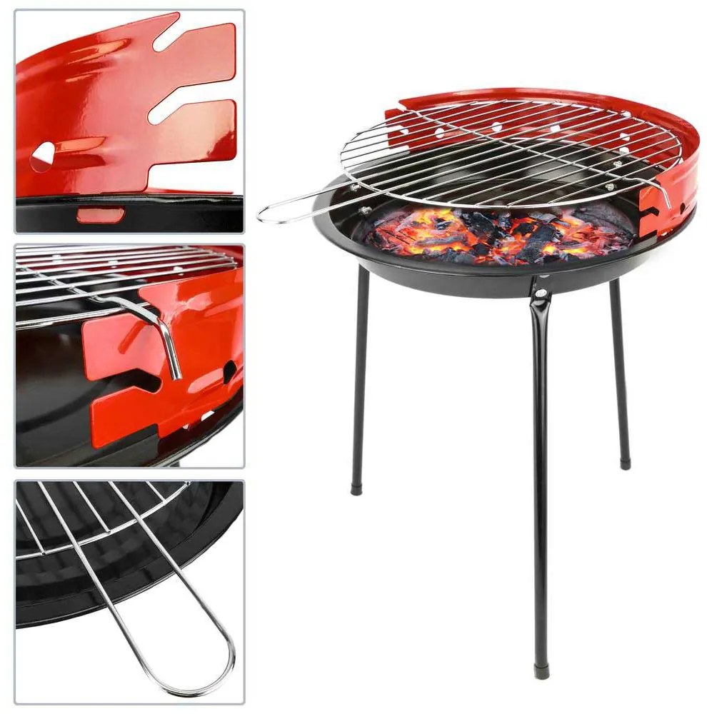 GRATAR ROTUND, 33 CM, NEGRU/ROSU, METAL