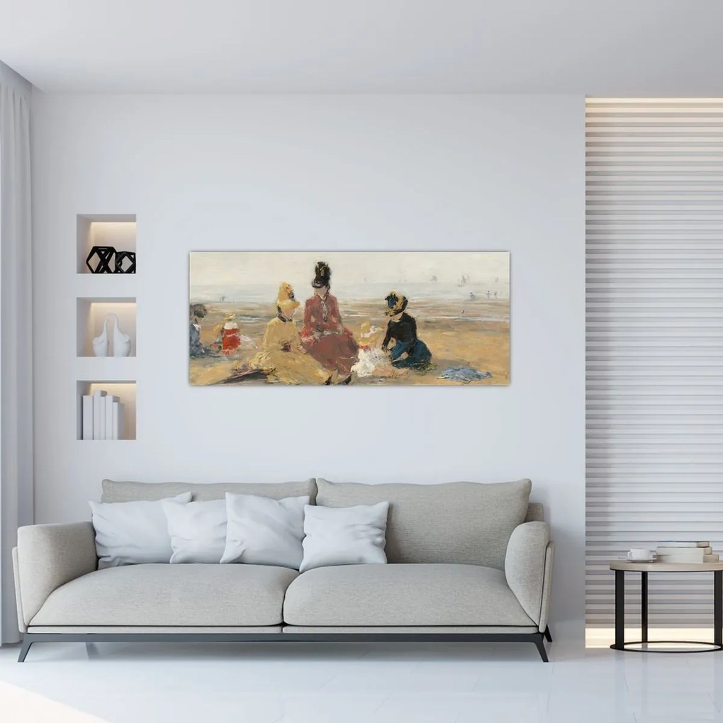 Tablou - Eugène Boudin, On the Beach, Trouville, reproducere (120x50 cm)