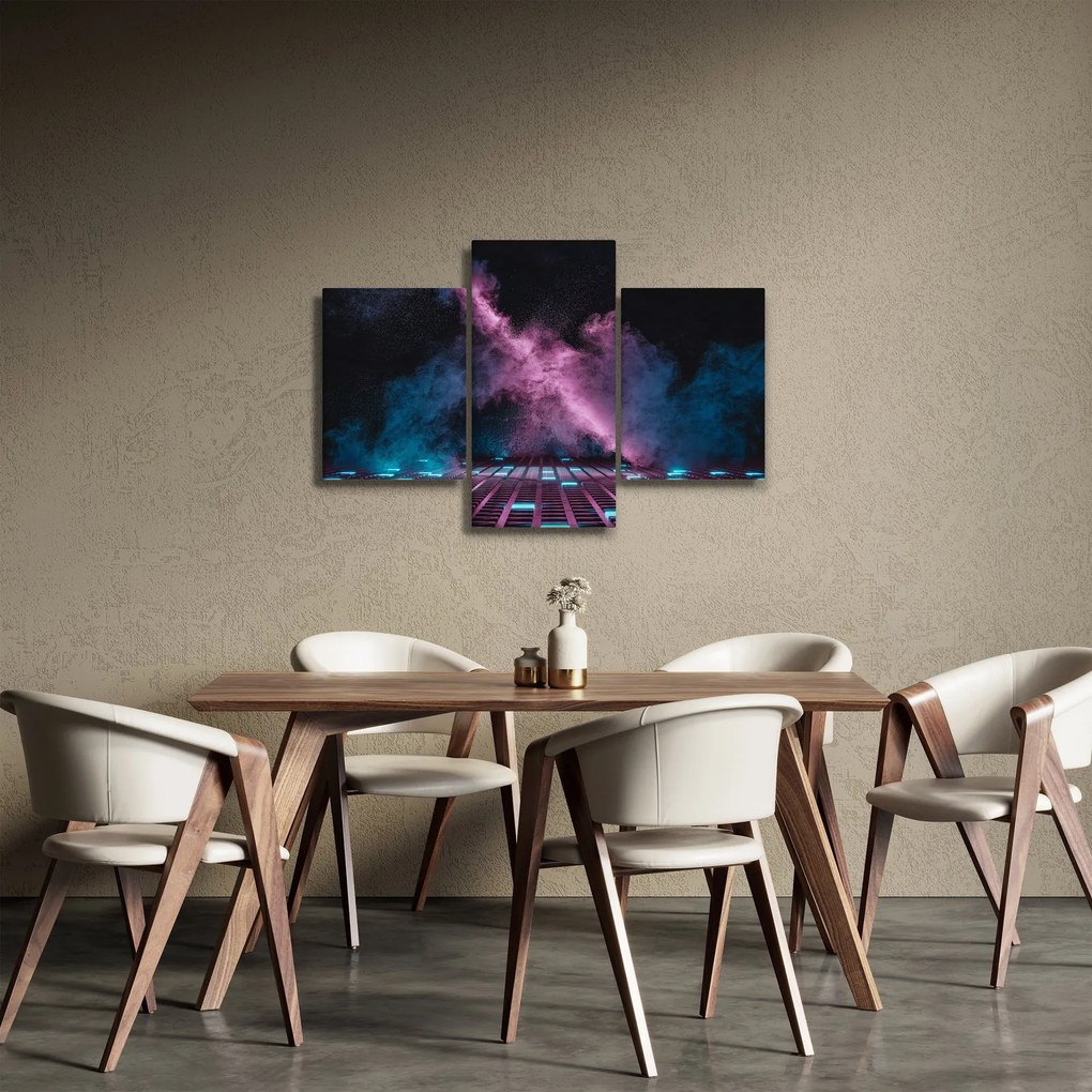 Tablou - Fum roz-albastru (90x60 cm)