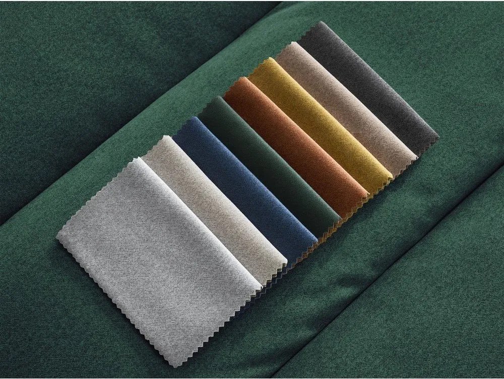 Colțar verde cu tapițerie din catifea (cu colț pe partea dreaptă/cu șezlong) Sierra – Bobochic Paris