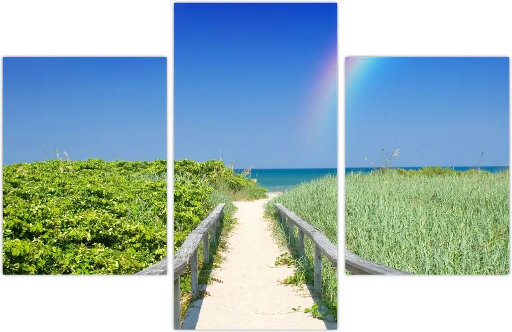 Tablou - Peisaj și curcubeu (90x60 cm)