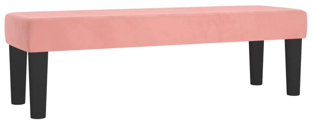 Pat box spring cu saltea, roz, 140x190 cm, catifea Roz, 140 x 190 cm, Design simplu