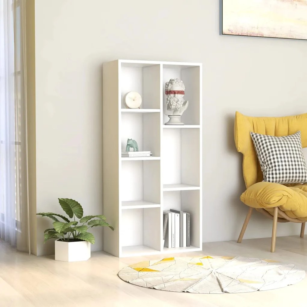 801107 vidaXL Bibliotecă, alb, 50x25x106 cm, lemn prelucrat