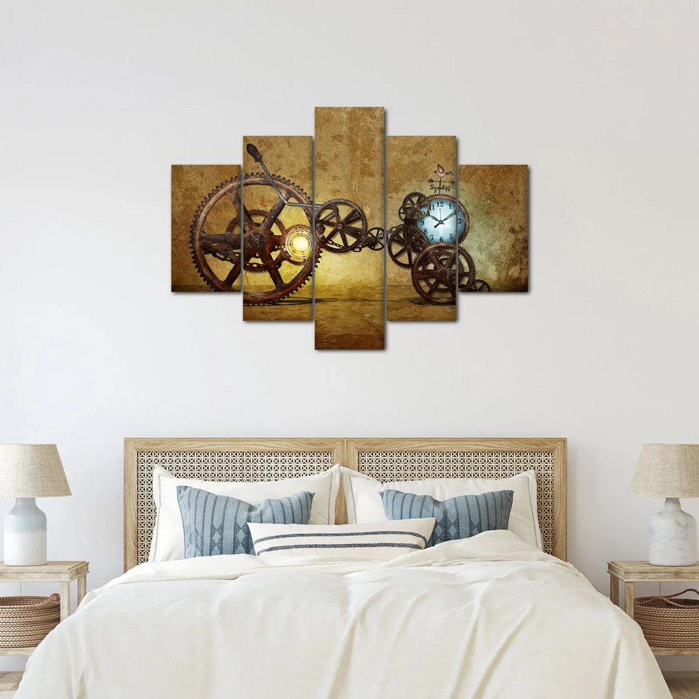 Tablou cu aparatele istorice ale ceasurilor (150x105 cm)