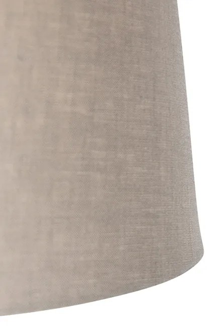 Lampă suspendată neagră cu abajur din in taupe 35 cm - Blitz