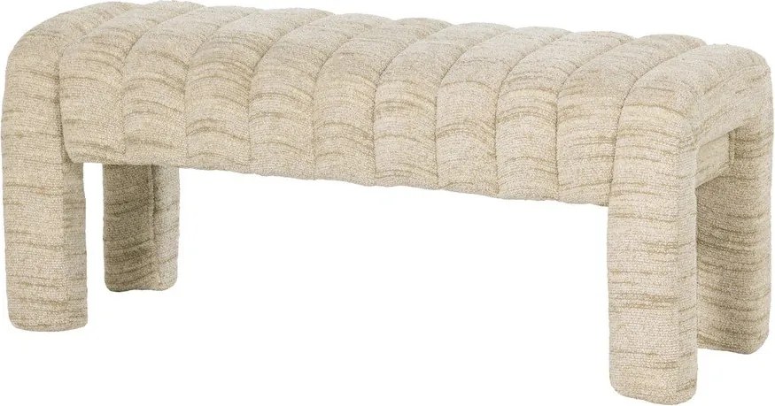 Bancă bej capitonată cu tapițerie din țesătură bouclé Frex – WOOOD