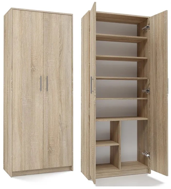 Oliv 2D könyvespolc, irodai szekrény, sonoma