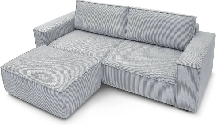 Canapea extensibilă din reiat Bobochic Paris Nihad, 245 cm, gri deschis