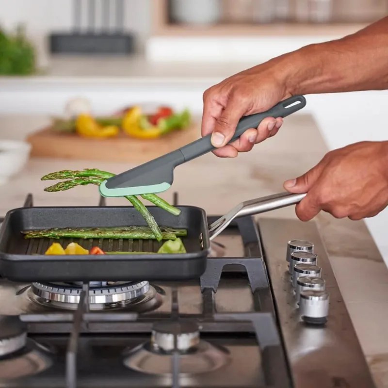 Cleste de bucatarie Lekue 1010179, 28,2 cm, Rezistent la zgarieturi, 4/220 °C, Margine flexibila, Verde