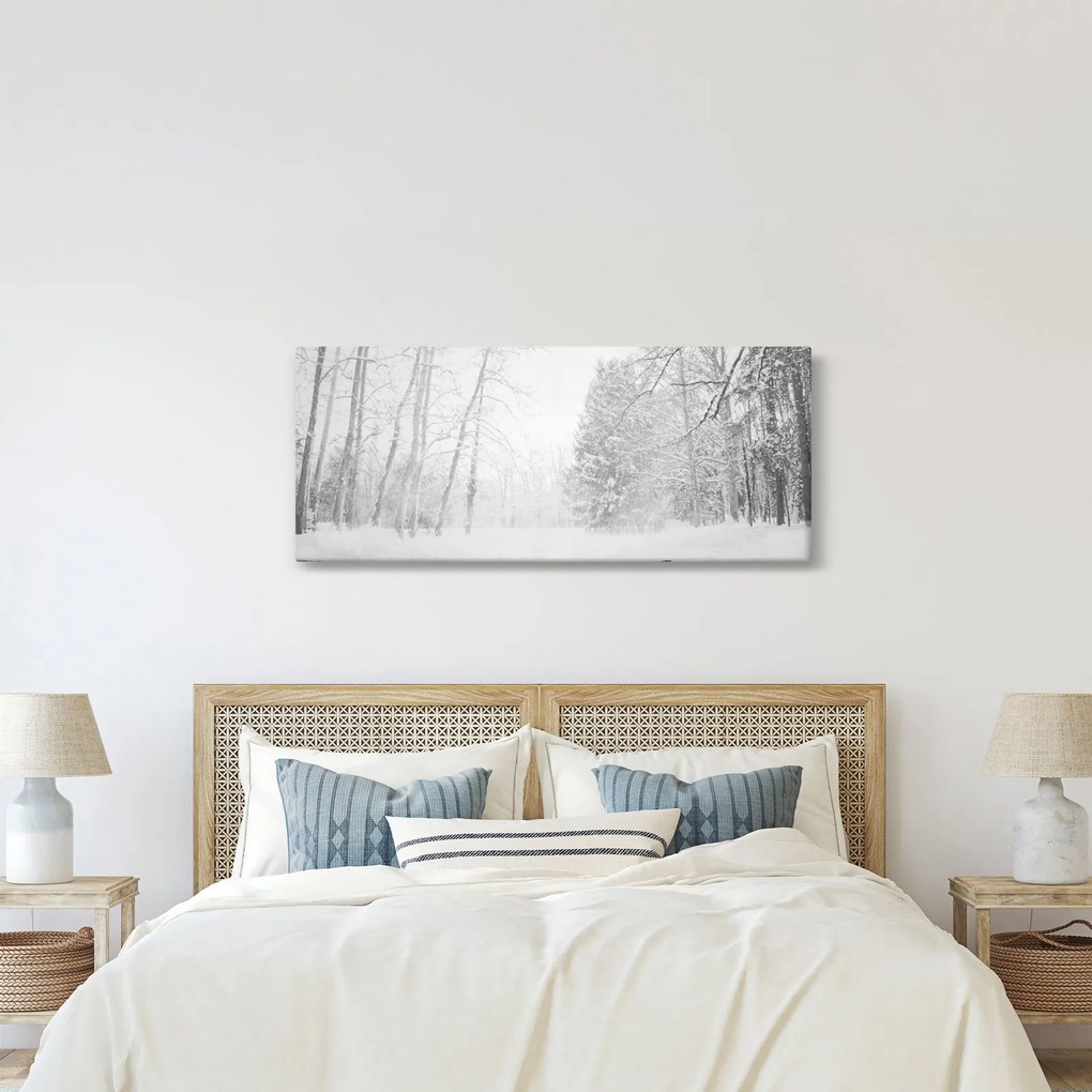 Tablou - Pier de lemn în timpul iernii (120x50 cm)
