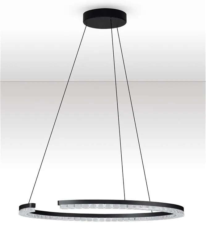 Lustra circulara aluminiu negru GREAMY D-65cm