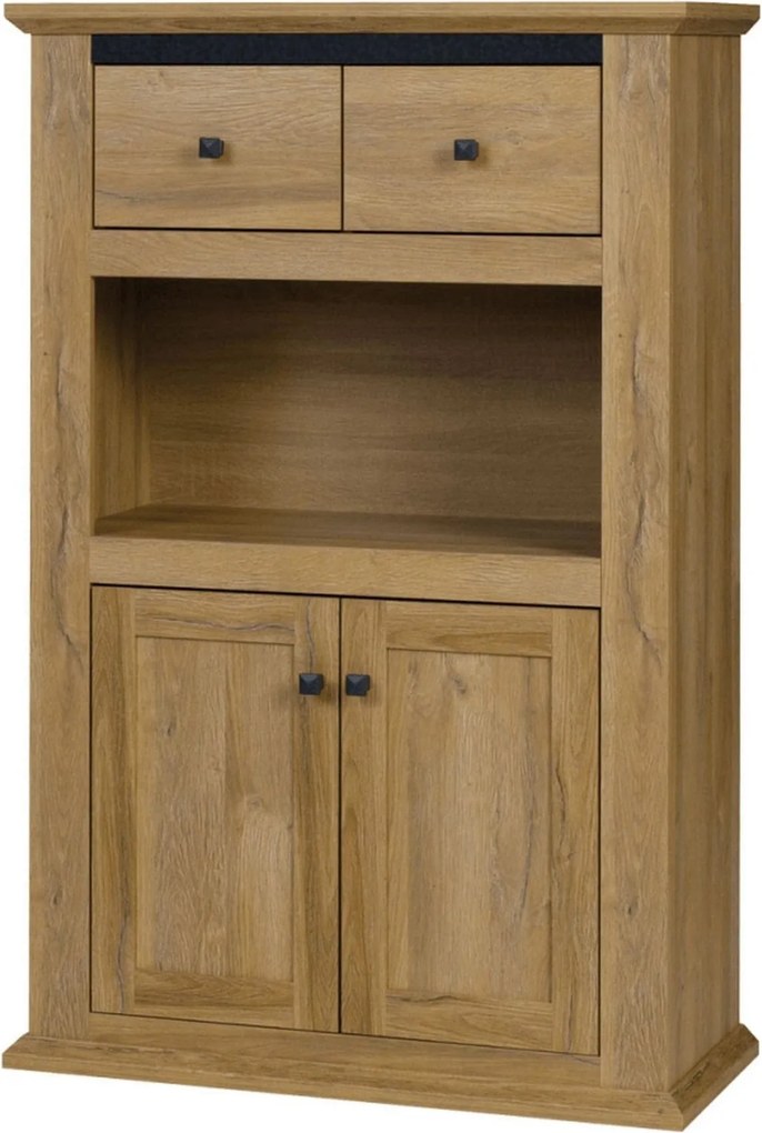 Comoda LEON MZ8, stejar grand, DTD laminat, 85x40x130 cm