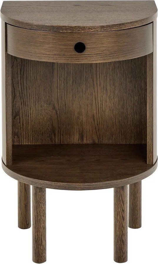 Noptieră în culoare naturală închisă cu aspect de lemn de stejar Paron – Actona