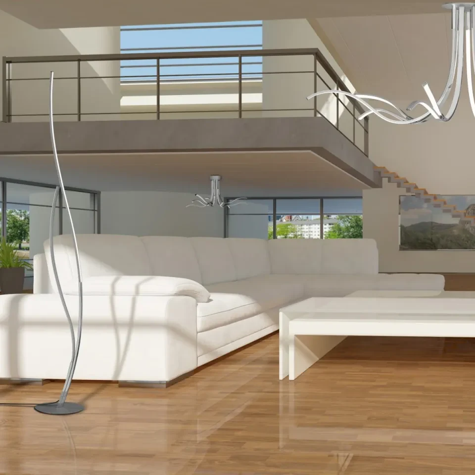Lampadar modern argintiu dimabil Corinto