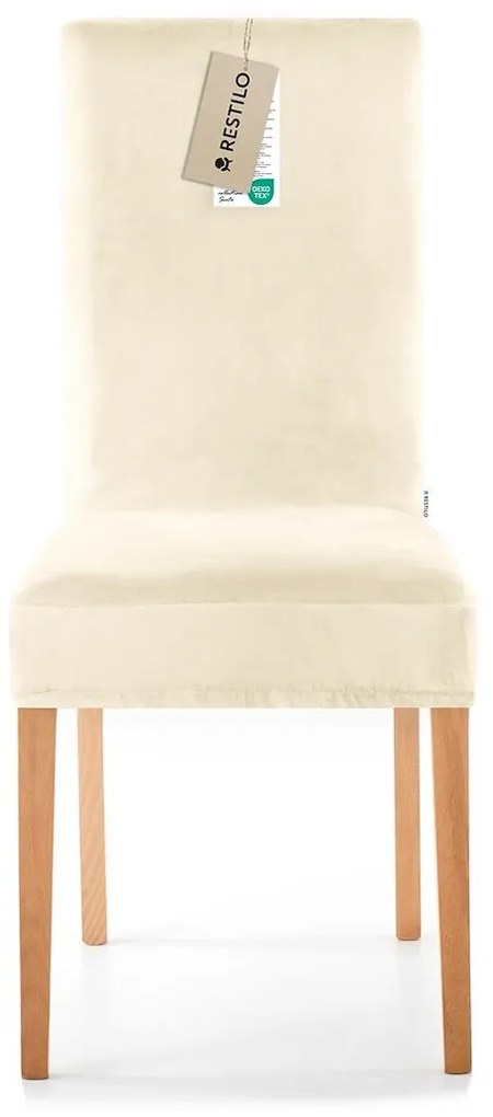 Restilo Husă pentru scaun Sento crem, 48 x 48 x 58+ 10 cm, set de 6 bucăți