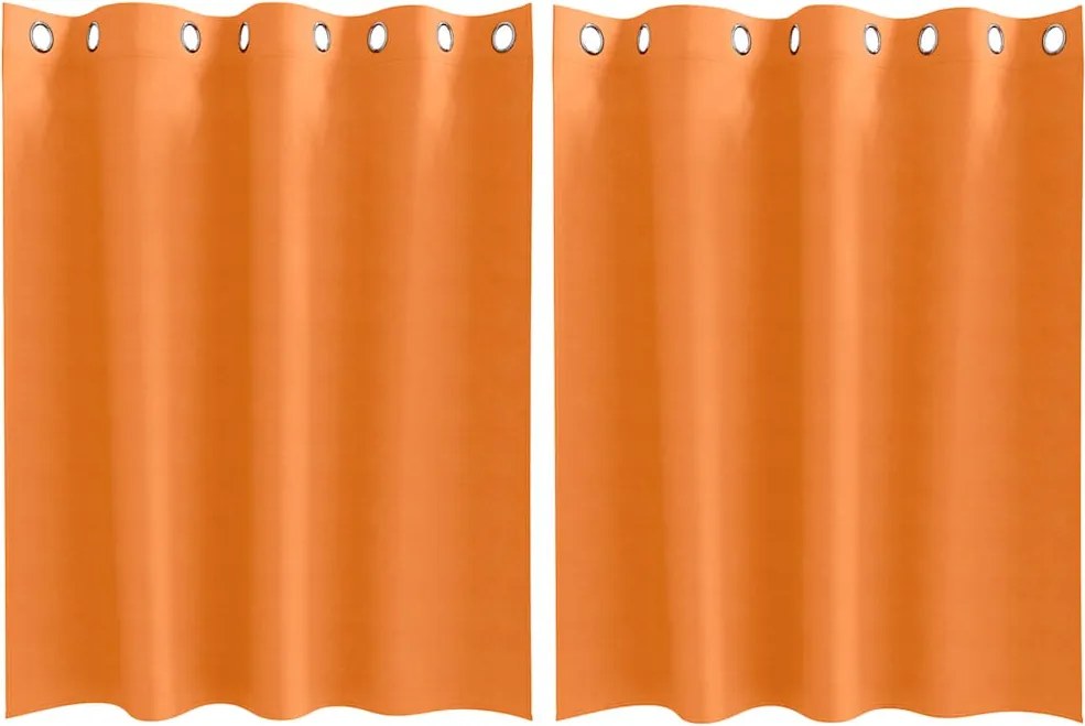 vidaXL Perdele Opaque cu Inel 2 pcs Portocalie Aprinsă 140 x 140 cm