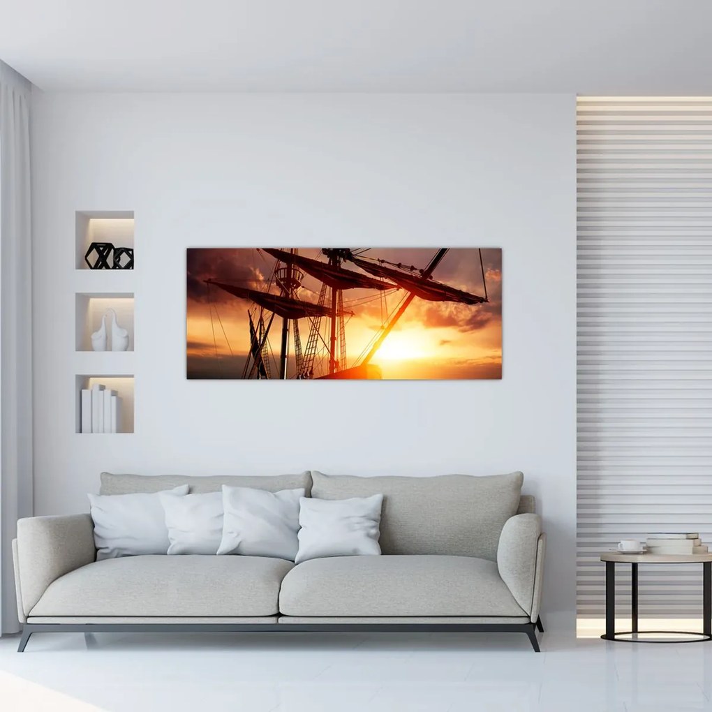 Tablou - Navă de pirați veche (120x50 cm)