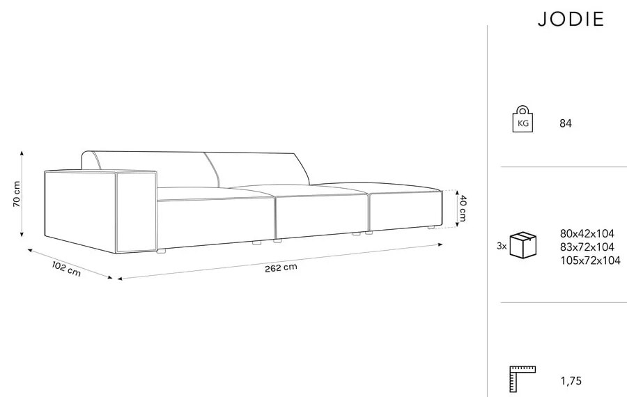 Colțar bej cu tapițerie bouclé (pe partea dreaptă) Jodie – Micadoni Home