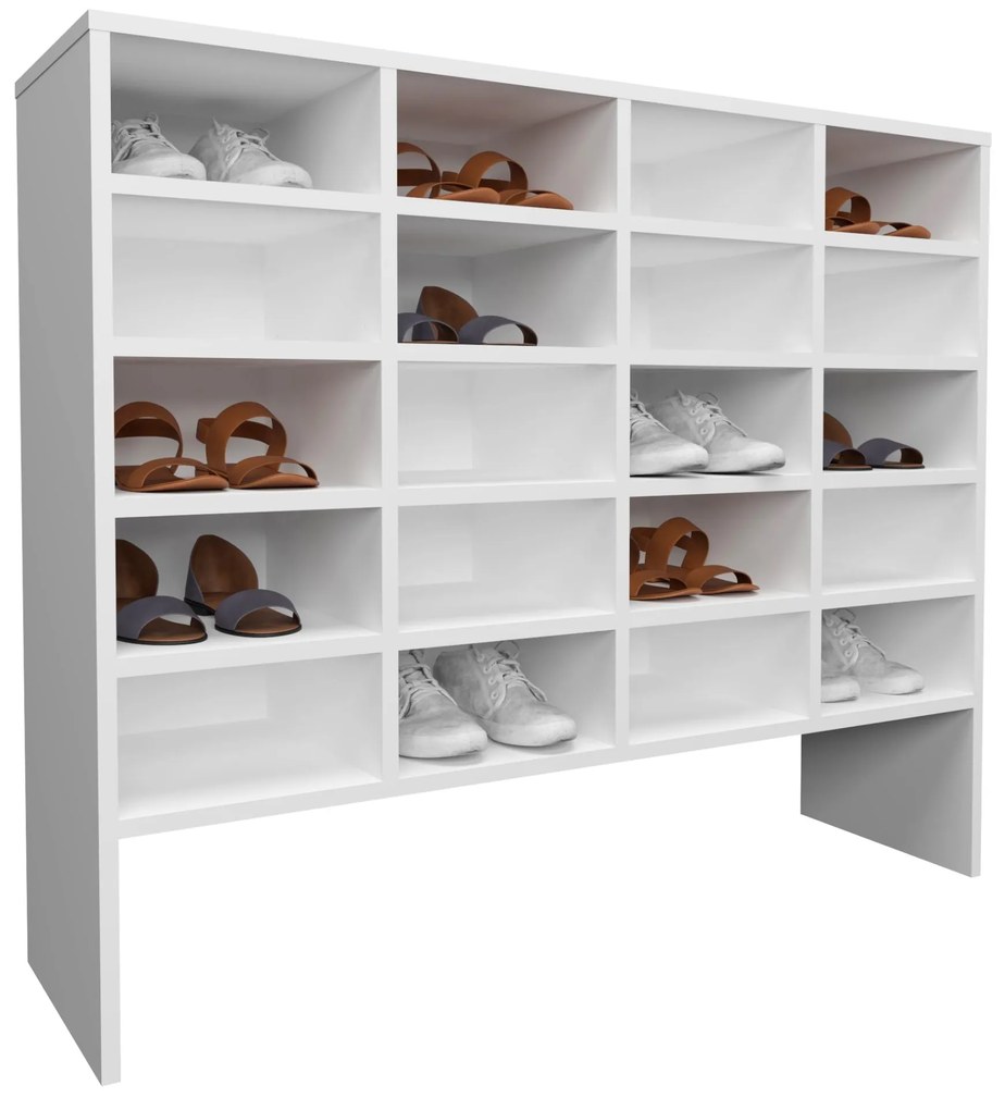 Pantofar Tisso, 20 Rafturi, Alb, 104 x 30 x 100 cm