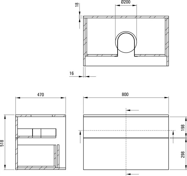 Prizma Mobilier de baie, Cu blat SDI_NB81