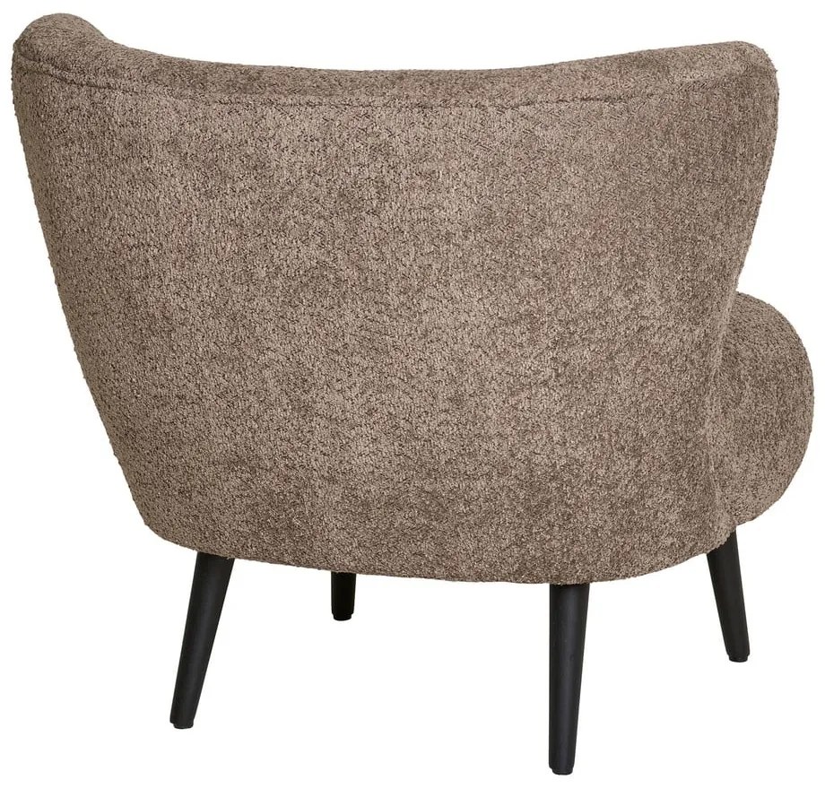 Fotoliu maro cu tapițerie din țesătură bouclé Covelo – House Nordic