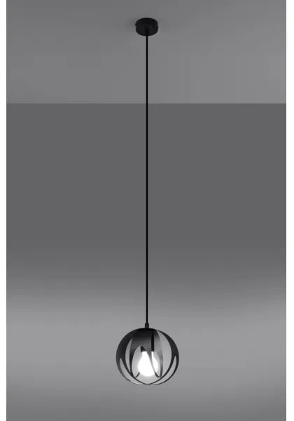 Lustră pe cablu TULOS 1xE27/60W/230V neagră Sollux SL.1087