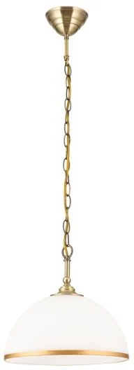 Abajur de rezervă din sticlă pentru lustră și lampadar OLD LAMP E27 d. 30 cm alb/auriu