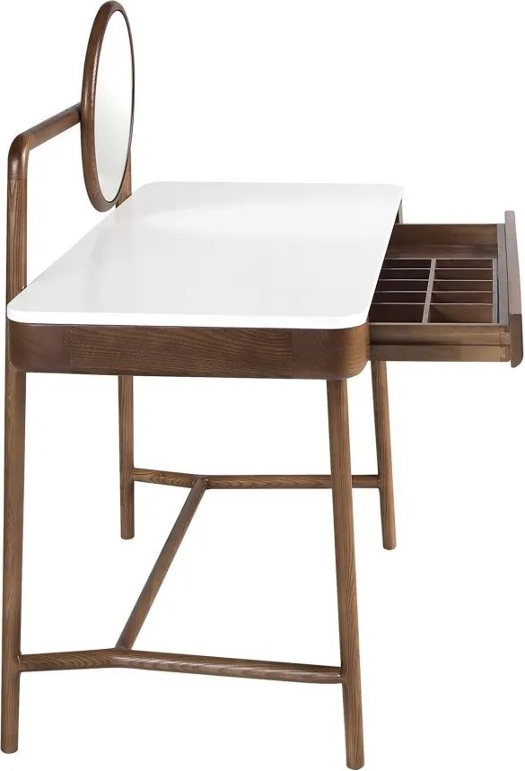 Masa machiaj design LUX White-Walnut