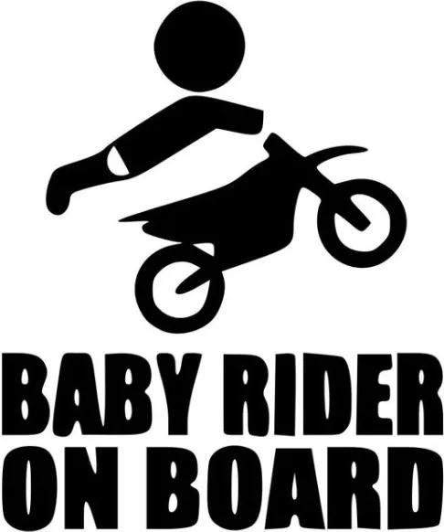 Autocolante pentru mașină „Copil la bord- Baby Rider - negru” 11x13 cm