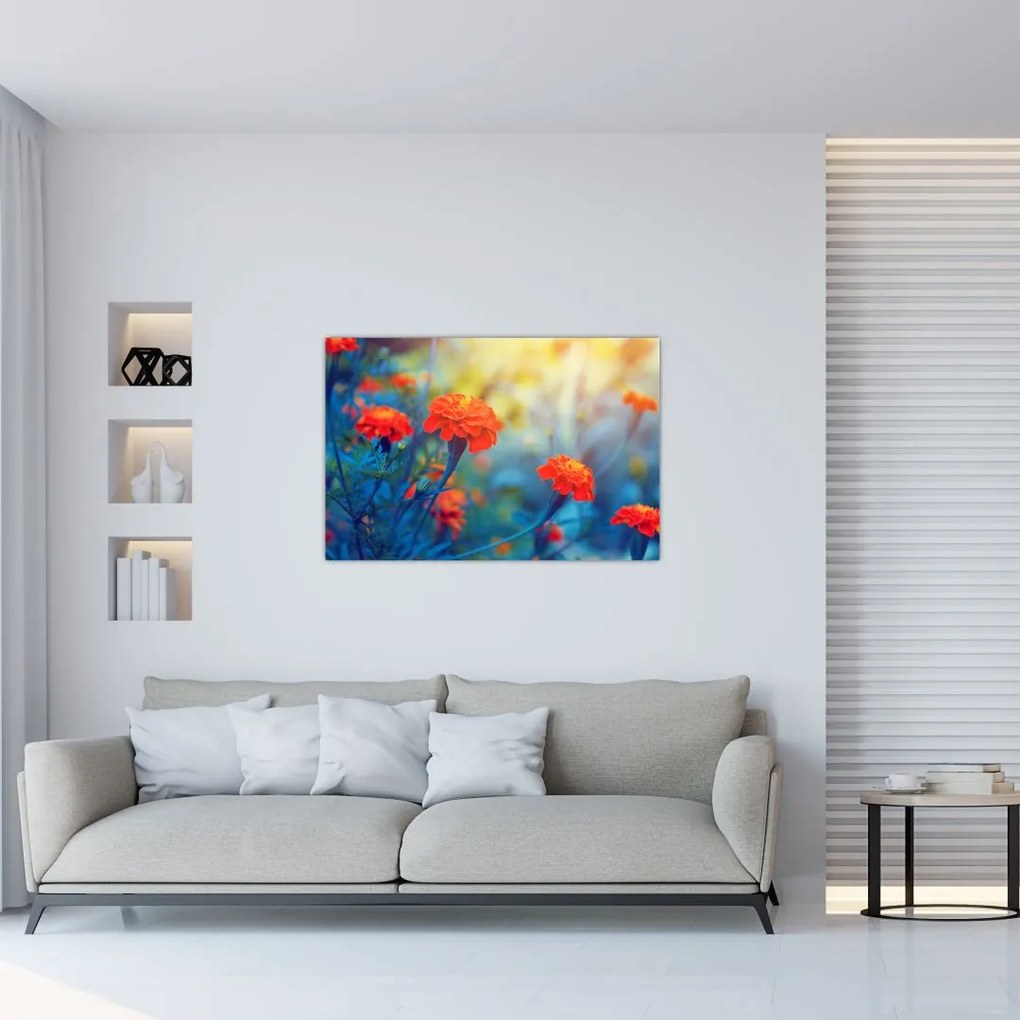 Tablou - Flori portocalii (90x60 cm)