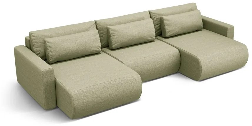 Canapea extensibila panoramica Belfast 4 locuri stofa L340 cm