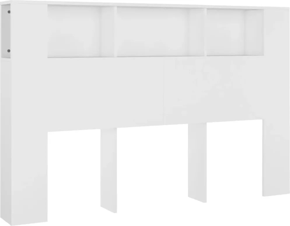 vidaXL Tăblie de pat cu dulap, alb, 160x18,5x104,5 cm