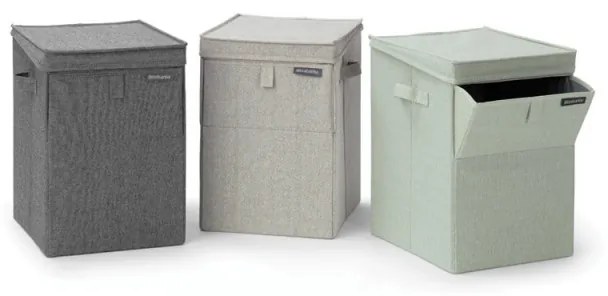 Cutie de rufe stivuibila Brabantia 1000827, 35 L, Deschidere frontala, Capac larg, Pliabil, Gri