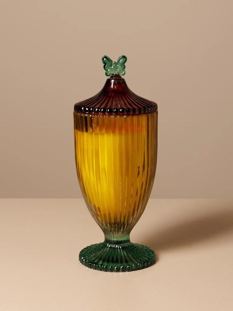 Lumanare decorativa, galbena, Papillon