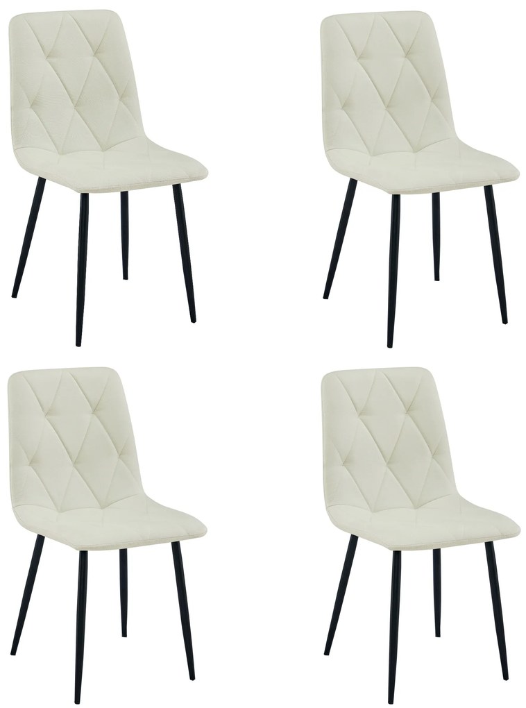 Set 4 Scaune Bucatarie/Dining Fido Material Textil Bej